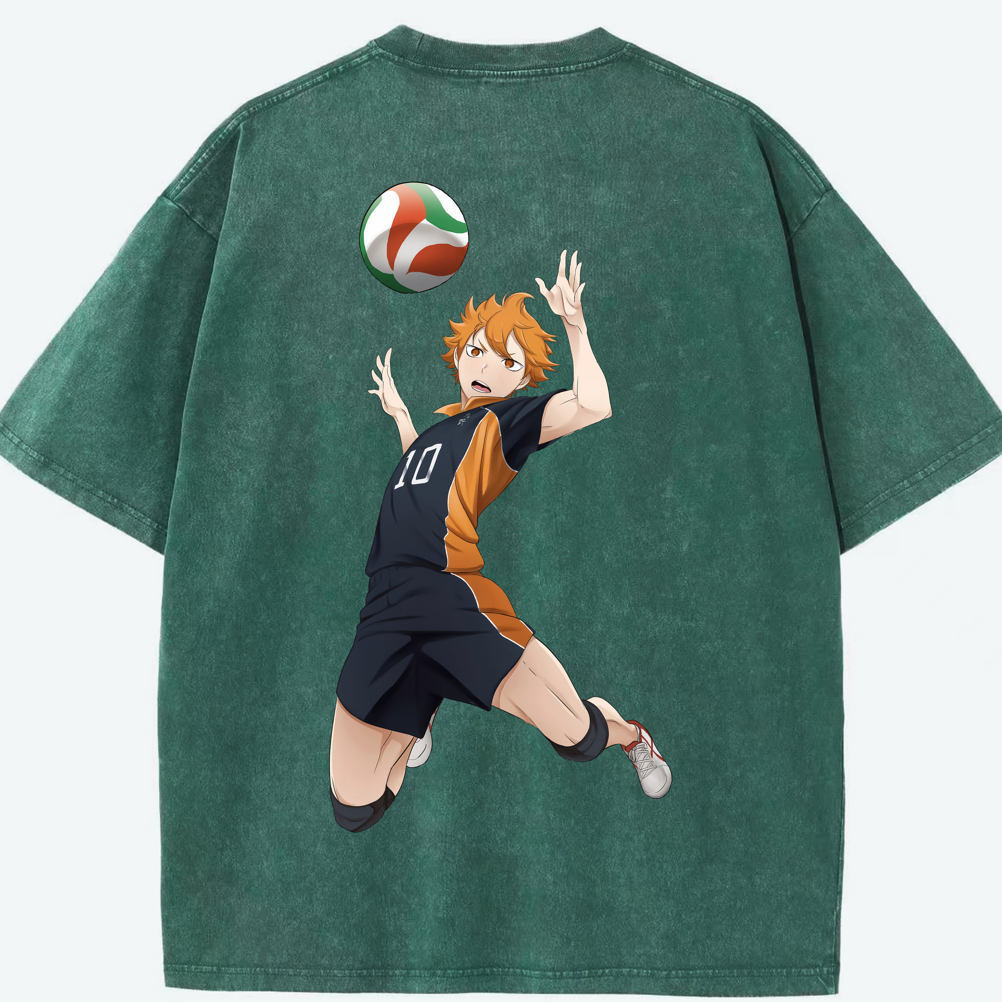 （画像用） ハイキュー!! Haikyu!! 綿100% ヴィンテージ風 半袖Tシャツ（背面プリント）